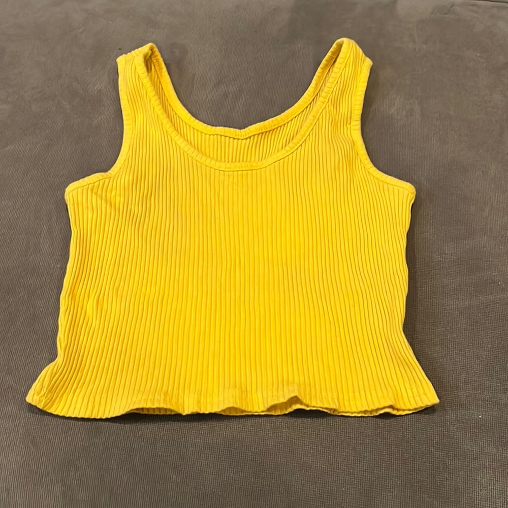 Yellow cropped tank top